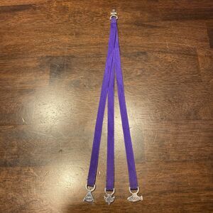 RETIRED James Avery 925 Sterling Silver 3 Purple Ribbon Charm Bookmark 12" Rare